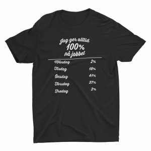 JAG GER ALLTID 100% PÅ JOBBET T-SHIRT UNISEX